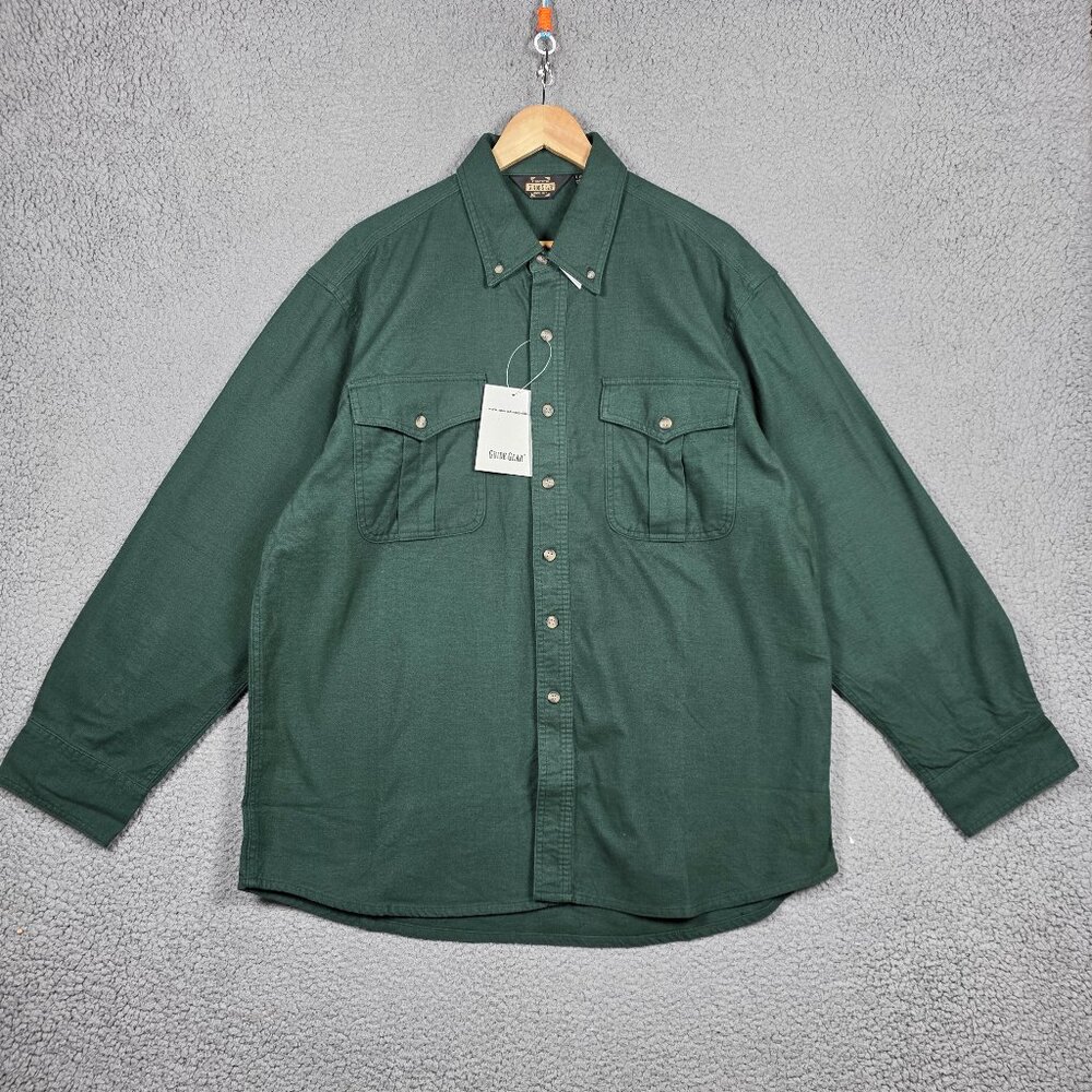 Guide Gear Shirt Mens Size‎ Large Pine Green Field Heavyweight Chamois Brushed